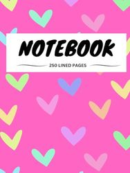 NOTEBOOK: Patronne Chic Beautiful Hearts Hardcover 8.5 x 11 NoteBook, School 250 pages NoteBook Note taking note Book Large hearts