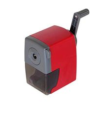 Alevar 1 x 1 Hole Crank Table Sharpener with Clamp for Desk - Red