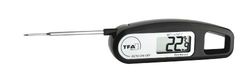 TFA Dostmann Thermo Jack thermomètre digital à piquer, 30.1047.01, idéal pour contrôler la température (viande, rôti, aliments pour bébés), polyvalent, lavable, noir