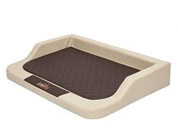 Hobbydog L Melbeb4 L 75x50 (R1) hondenbed Medico Lux (kunstleer) beige - bruin - beige Ortopische viscomatte, L, beige - bruin