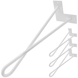 PrimeMatik - Pés para mesa e móvel pernas em aço 2 hastes 41 cm branco 4 pacote modelo Bucle