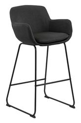 AC Design Furniture lis Taburete de Bar, Color Gris Oscuro, Metal, Ancho 52 cm x Alto 100 cm x Fondo 53 cm, 2 Piezas