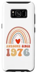 Carcasa para Galaxy S8 Awesome Since 1976 48th Birthday Boho Rainbow 48 Years Old