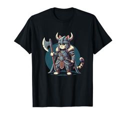 Casco de gato vikingo para amantes de los gatos nórdicos, guerrero noruego Camiseta