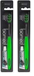 BIOMED BLACK Cepillo de Dientes, Verde (Paquete de 2)