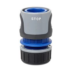TATAY Premium STOP snelkoppeling voor 1/2" 12,5 mm - 5/8" 15 mm slang, universele montage, eenvoudige installatie, zonwering, grijs - zwart