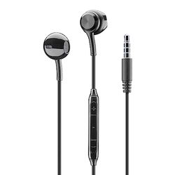 Music Sound Wired earphones - capsule design - 3.5 mm jack plug - stable and comfortable - ergonomic - black