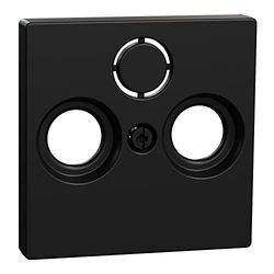 Schneider Electric - Plaque centrale pour prise d'antenne en plastique océan recyclé, noir mat, système M, MEG4123-0403