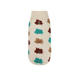 Record - Woods hondentrui met hoge kraag, ruglengte 25 cm. Warme hondentrui met herfstpatroon voor optimaal comfort en elegante stijl | Beige, XXS