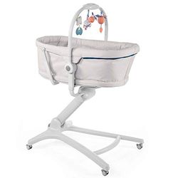 Chicco - Multifunctioneel Wiegje Baby Hug 4 in 1 - 0 tot 36 Maanden - Verstelbaar naar Eetstoel - 4 Mogelijke Configuraties - 4 Wielen - Glacial