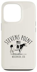 Stevens Point Wisconsin USA Design retrò stile vintage mucca Custodia per iPhone 13 Pro
