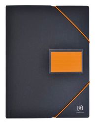OXFORD Pack of 15 A4 Student Document Sleeves with 120 Pages / 60 Pockets Polypropylene Cover Two-Tone Black/Orange
