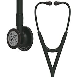 3M Littmann Cardiología IV Fonendoscopio diagnóstico, ajustes de acabado negro, tubo negro, tallo y auriculares, 69 cm de longitud, 6163