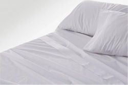 Vit burrito Gästfrihet Lakor | Set Savanas 90 | 100% Bomull | Enkelsäng | Lätt Strykjärn Sängkläder | Grå Färg | Finns i fler mått och färger