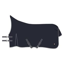 Imperial Riding IRHBasic 155 - Manta para Exteriores (Forro Polar, 0 g, sin Cuello, Ligera, Material Resistente a la Intemperie, con Pliegues, Correas Cruzadas, Cordones de Cola y piernas, Color Azul