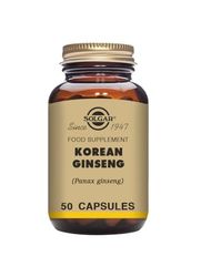 Solgar Korean Ginseng Vegetable Capsules - Pack of 50 - Improves Concentration - For Energy and Vitality - Vegan, Gluten Free and Kosher, Packaging May Vary