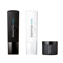 Shampoo e balsamo idratanti Hydre, Craft Clay di Sebastian Professional | Idratano e nutrono | Tenuta naturale | Per capelli secchi e crespi, 250 ml/50 g