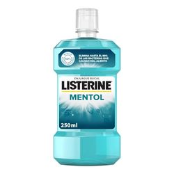 Listerine Mentol (1 x 250 ml), lavagem bucal com flúor, colutório gengivas com proteção de 24 horas, elixir bucal que elimina bactérias, para uma respiração fresca e duradoura.