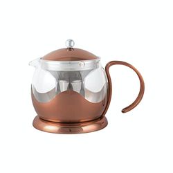 La Cafetière Izmir LCTPOT2CPCOP - Tetera de vidrio de hojas sueltas de 660 ml con infusor, 2 tazas (cobre)