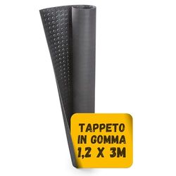 Jimmy Gum™ - 1,2 X 3 M | CZARNY GUMOWY DYWAN | WYSOKOŚĆ 120 CM GŁOŚĆ 3MM | GUMA ANTYSCYWALNA | NIE PCV, PRAWDZIWA GUMY | CZARNY KOLOR GUMOWY