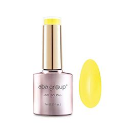 Aba Group Vernis à ongles Hybride Jaune 7ml Professional Gel Hybride Vernis à Ongles, Vernis Longue Durée, Facile à Appliquer, Gel de vernis à ongles hybride UV, Manicure (Chick 507)