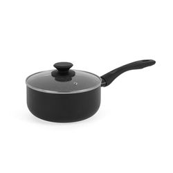 Progress Casserole Induction 16cm (1.4L), Casserole Céramique Tous Feux avec Couvercle en Verre, Petite Casserole Anti-adhésive avec Poignée Ergonomique, Compatible Induction