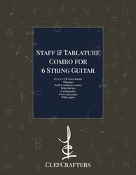 Staff & Tablature Combo for 6 String Guitar: With Title Line