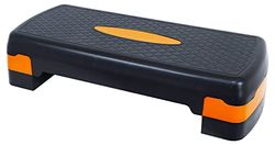 Fitvids - Step per allenamento aerobico regolabile, circa 68 cm, colore: nero/arancione
