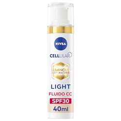 NIVEA Cellular Luminous630 Fluido CC Cream SPF 30 3-in-1 Light 40 ml, Crema colorata viso con pigmenti incapsulati e tripla azione anti-macchie, Crema antimacchie viso con Acido Ialuronico