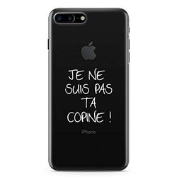 Zokko Beschermhoesje voor iPhone 7 Plus (Je ne Suis Pas TA Copin!) – maat iPhone 7 Plus – zacht transparant inkt wit