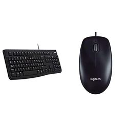 Logitech K120 Tastiera Cablata Per Windows, Usb Plug-And-Play, Tasti Silenziosi Ribassati & M90 Mouse Usb Cablato, 1000 Dpi, Mouse Ambidestro