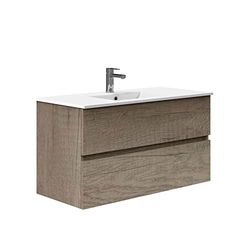 Baikal Mueble de Baño TRIX. Mueble 2 cajones, suspendido en Pared. Varios Acabados y Medidas. Mueble Montado. 2 Cajones 90 cm Nebraska