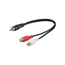 Goobay AVK 105-020 0,2 m cabo de áudio 0,2 m RCA 2 x RCA preto - Cabos de áudio (RCA, 2 x RCA, 0,2 m, preto)