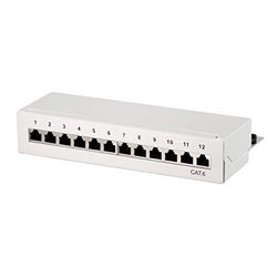 LogiLink Professional Field Patch Panels, Table/Wall/Desktop, STP (Shielded) light grey 12-Port