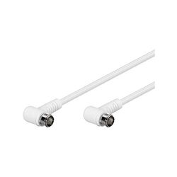 Goobay 67343 Cavetto F per Antenna Satellitare Connettori Ad Angolo Rapidi, Schermatura Doppia, Bianco, 3.5m Lunghezza del Cavo