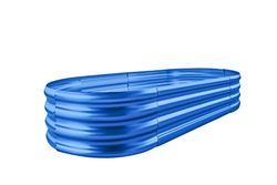 Land Guard Kit de Cama de jardín elevada galvanizada, macetas galvanizadas para Exteriores, Camas de jardín elevadas ovaladas de Metal Grande para Verduras, 4 x 2 x 1 pies (1 Unidad) (Azul)