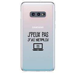 Zokko Samsung S10E fodral "I Can't Netflix" - mjukt genomskinligt bläck svart