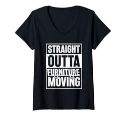 Womens Furniture Mover - Straight outta Furniture Moving V-Neck T-Shirt