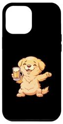 Carcasa para iPhone 14 Plus Golden Retriever Perro Con Cerveza | Cómic Divertido