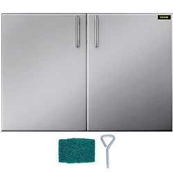 BuoQua Portes de cuisine d'extérieur 91,4 x 58,4 cm à double paroi pour barbecue, en acier inoxydable, parfait pour la cuisine en plein air ou pour barbecue