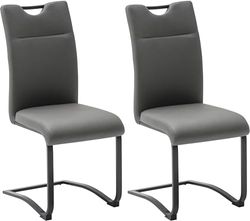 Robas Lund ZAPARA Set di sedie da Pranzo, Microfibra Metallo, Antracite, 45x102x60