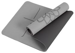 Mat Block Yogamat met antislip 1/4" dikke anti-scheur, hoge dichtheid TPE milieuvriendelijk schuimmateriaal voor thuis, pilates en vloeroefeningen en fitness, grijs (72" L x 24" W)