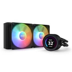 NZXT Kraken Elite 240 RGB - RL-KR24E-B1 - 240mm AIO CPU Liquid Cooler - Customizable 2.36" LCD Display for GIFs, Images, Performance Metrics - 2 x F120 RGB Core Fans - Black