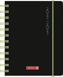 Brunnen Agenda Escolar 2022/2023, A6, 1 Página = 1 Día, Sábados en Una Página, 1071755123, Diseño PlainBlack