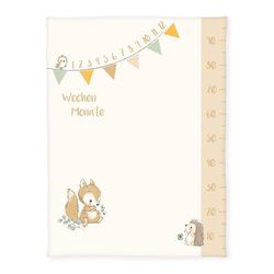 Herding babybest Couverture Soft-Peach, Les amis de la forêt, Couverture des étapes importantes / Couverture les Mois / Couverture photo, Accessoires inclus, 75 x 100 cm, polyester