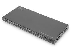 DIGITUS DS-55509 Commutateur matriciel HDMI 4x2-4 in 2 Out - UHD 4K/60 Hz - HDCP 2.2/1.4 & HDMI 2.0 - HDR10+, HLG, Arc, Dolby Vision, Commutateur EDID - Audio (Toslink S/PDIF, Stereo 3,5mm)