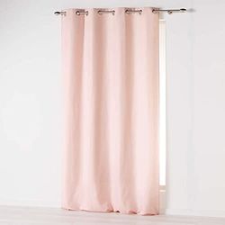 Douceur d'Intérieur Absolu Cortina com ilhoses, 140 x 280 cm, 280 x 140 cm, microfibra, lisa, poliéster, rosa pálido