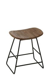 J-Line Tabouret Rectangulaire Teck Recycle Naturel Small