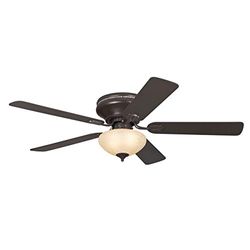 72154 Ventilateur de plafond d'intérieur à cinq pales et une lampe Everett de 132 cm, finition expresso avec assiette en verre scavo