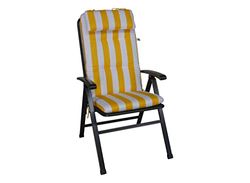 Angerer Cuscino per Sedia 50 x 120 cm, Design Giallo-Bianco (Senza Sedia)